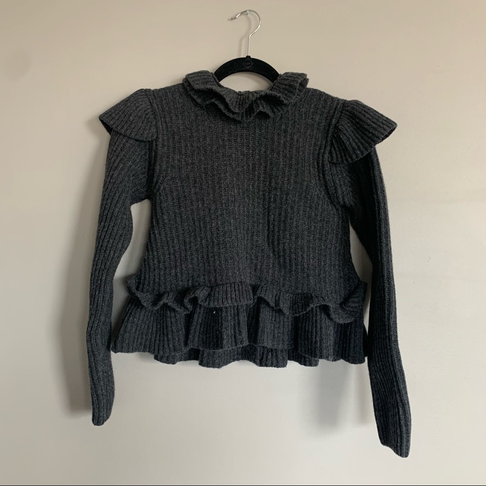 GANNI Grey Wool Sweater - Made in Italy